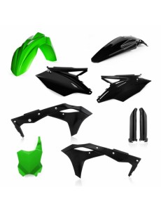 KIT PLÁSTICOS COMPLETO ACERBIS KAWASAKI KX-F 250 2017 - PRETO / VERDE